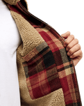 The Quiksilver Mens Sherpa Harrington Jacket in Surf Sherpa Oxblood