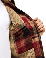 The Quiksilver Mens Sherpa Harrington Jacket in Surf Sherpa Oxblood