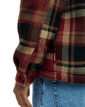 The Quiksilver Mens Sherpa Harrington Jacket in Surf Sherpa Oxblood