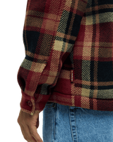 The Quiksilver Mens Sherpa Harrington Jacket in Surf Sherpa Oxblood