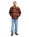 The Quiksilver Mens Sherpa Harrington Jacket in Surf Sherpa Oxblood