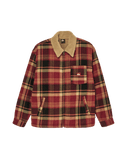 The Quiksilver Mens Sherpa Harrington Jacket in Surf Sherpa Oxblood