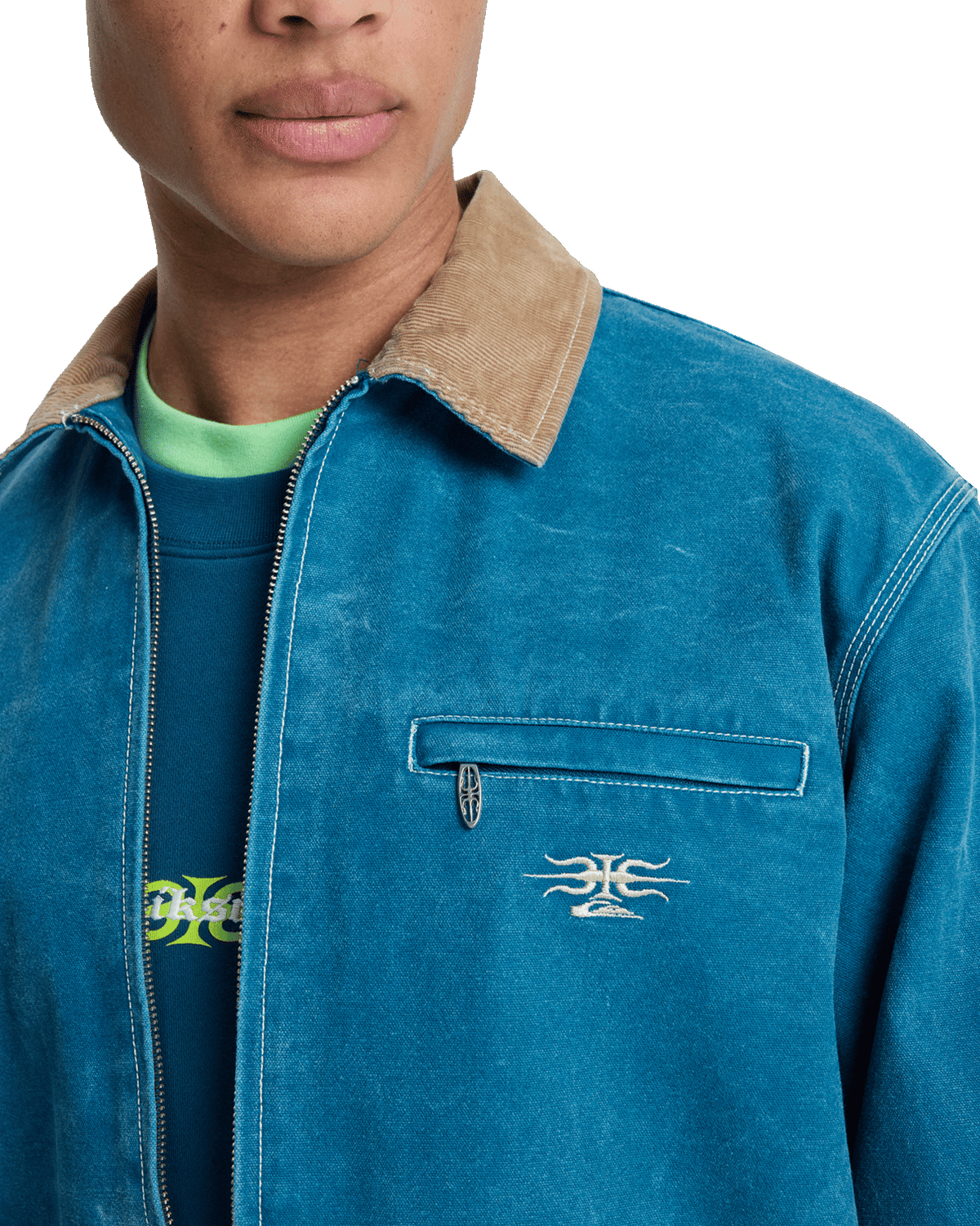 Shaper Pad Jacket in Dark Denim