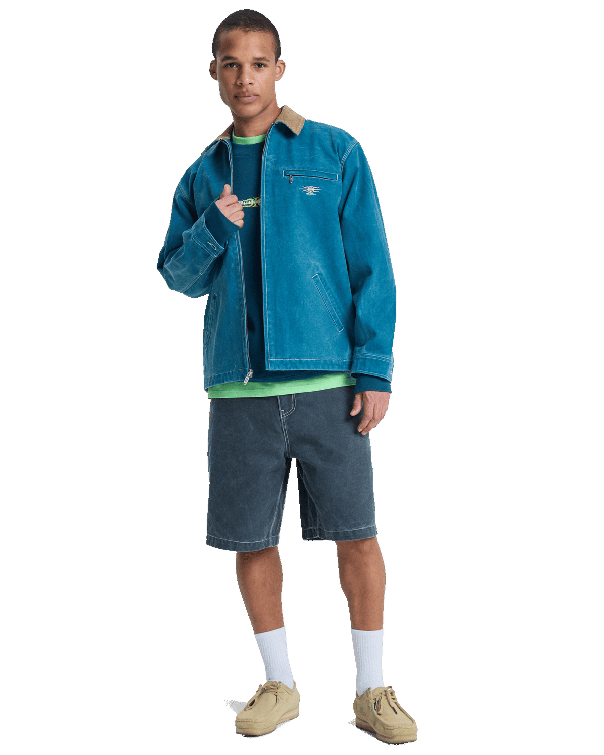 Shaper Pad Jacket in Dark Denim