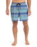 The Quiksilver Mens Surfsilk Straight Volley Shorts in Global Heat Dusted Peri