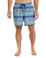 The Quiksilver Mens Surfsilk Straight Volley Shorts in Global Heat Dusted Peri