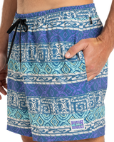 The Quiksilver Mens Surfsilk Straight Volley Shorts in Global Heat Dusted Peri