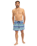 The Quiksilver Mens Surfsilk Straight Volley Shorts in Global Heat Dusted Peri