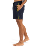 The Quiksilver Mens Surfsilk Piped Volley Shorts in Dark Navy
