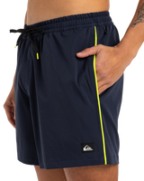 The Quiksilver Mens Surfsilk Piped Volley Shorts in Dark Navy