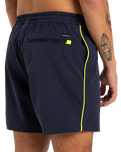 The Quiksilver Mens Surfsilk Piped Volley Shorts in Dark Navy