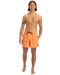 The Quiksilver Mens Surfsilk Piped Volley Shorts in Melon