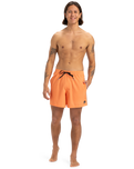 The Quiksilver Mens Surfsilk Piped Volley Shorts in Melon