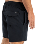 The Quiksilver Mens Surfsilk Solid Volley Shorts in Black