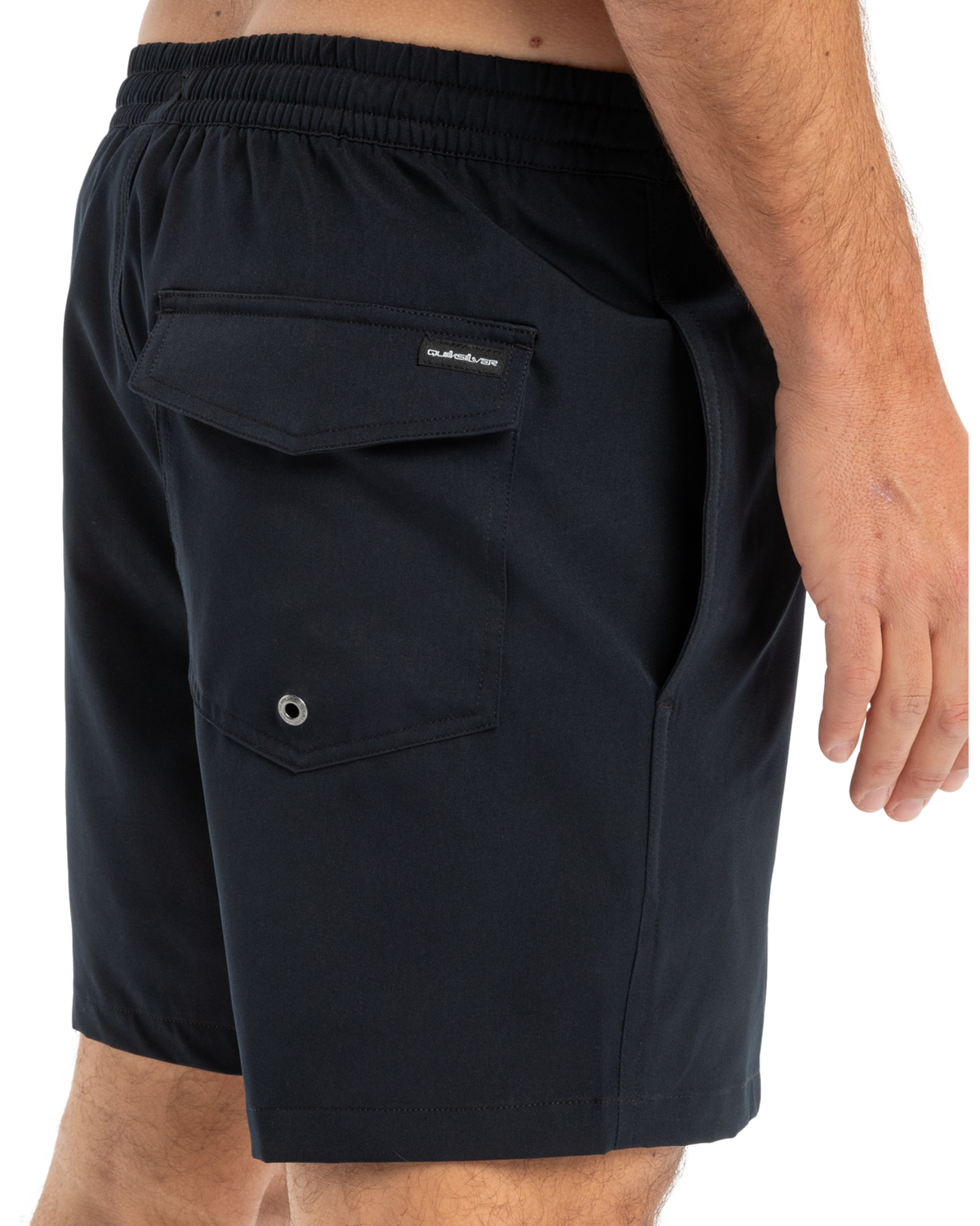 The Quiksilver Mens Surfsilk Solid Volley Shorts in Black