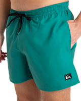 The Quiksilver Mens Everyday Solid Volley Shorts in Teal Green