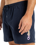 The Quiksilver Mens Fineline Volley Shorts in Dark Navy