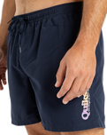 The Quiksilver Mens Fineline Volley Shorts in Dark Navy