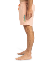 The Quiksilver Mens Fineline Volley Shorts in Peach Parfait