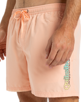 The Quiksilver Mens Fineline Volley Shorts in Peach Parfait