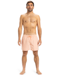The Quiksilver Mens Fineline Volley Shorts in Peach Parfait