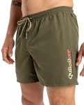 The Quiksilver Mens Fineline Volley Shorts in Aloe