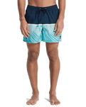The Quiksilver Mens Everyday Poolsider Swimshorts in Dark Navy Panel Nat Geo