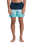 The Quiksilver Mens Everyday Poolsider Swimshorts in Dark Navy Panel Nat Geo