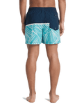 The Quiksilver Mens Everyday Poolsider Swimshorts in Dark Navy Panel Nat Geo