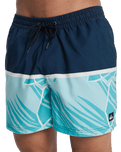 The Quiksilver Mens Everyday Poolsider Swimshorts in Dark Navy Panel Nat Geo