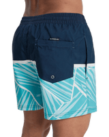The Quiksilver Mens Everyday Poolsider Swimshorts in Dark Navy Panel Nat Geo