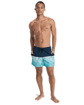 The Quiksilver Mens Everyday Poolsider Swimshorts in Dark Navy Panel Nat Geo
