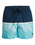 The Quiksilver Mens Everyday Poolsider Swimshorts in Dark Navy Panel Nat Geo