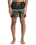 The Quiksilver Mens Everyday Poolsider Swimshorts in Black Panel Nat Geo
