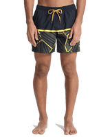 The Quiksilver Mens Everyday Poolsider Swimshorts in Black Panel Nat Geo