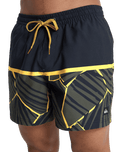 The Quiksilver Mens Everyday Poolsider Swimshorts in Black Panel Nat Geo