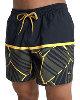 The Quiksilver Mens Everyday Poolsider Swimshorts in Black Panel Nat Geo