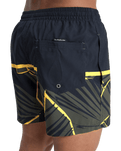 The Quiksilver Mens Everyday Poolsider Swimshorts in Black Panel Nat Geo