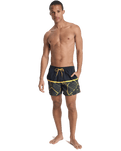 The Quiksilver Mens Everyday Poolsider Swimshorts in Black Panel Nat Geo