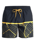The Quiksilver Mens Everyday Poolsider Swimshorts in Black Panel Nat Geo
