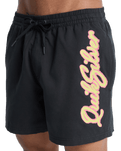 The Quiksilver Mens Everyday Malibu Swimshorts in Black