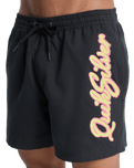 The Quiksilver Mens Everyday Malibu Swimshorts in Black