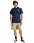 The Quiksilver Mens Stretch Polo Shirt in Dark Navy