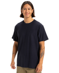 The Quiksilver Mens Slub Roundneck T-Shirt in Dark Navy