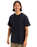 The Quiksilver Mens Slub Roundneck T-Shirt in Dark Navy
