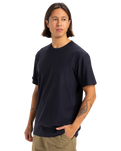 The Quiksilver Mens Slub Roundneck T-Shirt in Dark Navy
