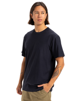 The Quiksilver Mens Slub Roundneck T-Shirt in Dark Navy