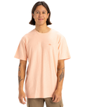 The Quiksilver Mens Slub Roundneck T-Shirt in Peach Parfait