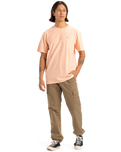 The Quiksilver Mens Slub Roundneck T-Shirt in Peach Parfait