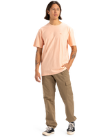 The Quiksilver Mens Slub Roundneck T-Shirt in Peach Parfait